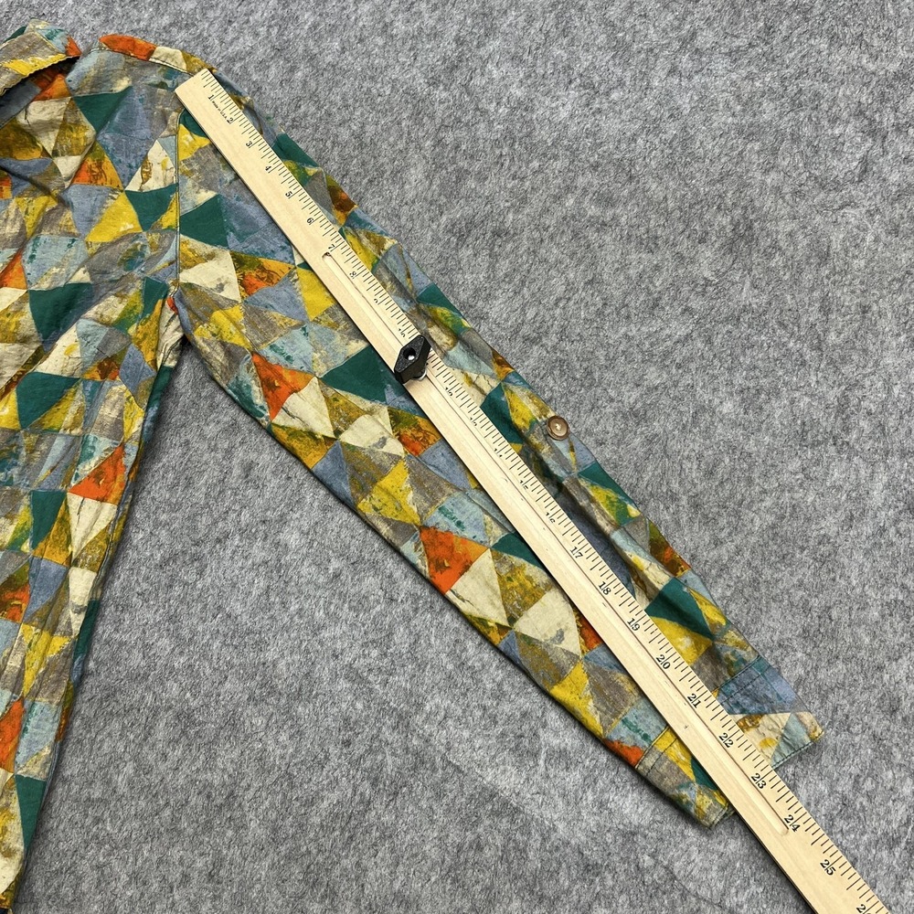 John‎ Mark Shirt Womens S Multicolor Patchwork Tropical Bird Print Button Tunic - Picture 13 of 16